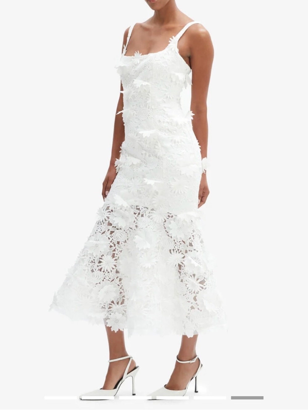 BARDOT MARICO SLEEVELESS LACE APPLIQUÉ MIDI DRESS - Picture 6 of 12